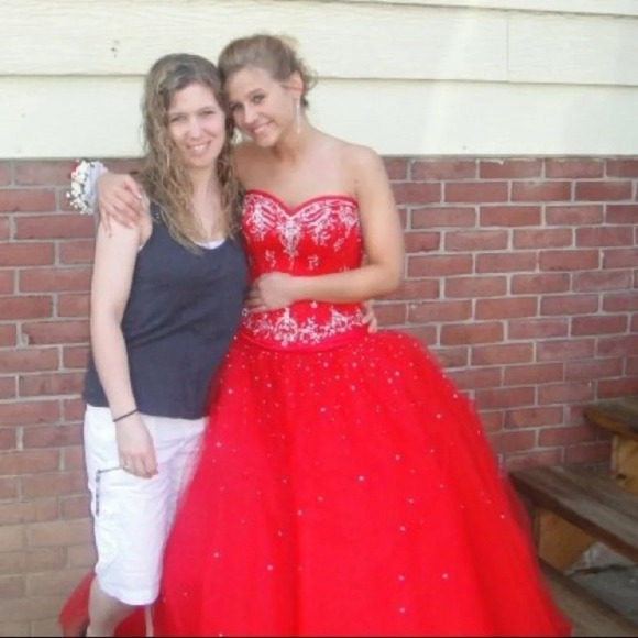 MB Bride Red Princess Prom Dress - Picture 2 of 6